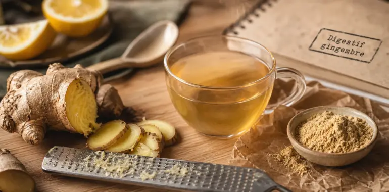 Propriété gingembre : infusion pour digestion et nausées