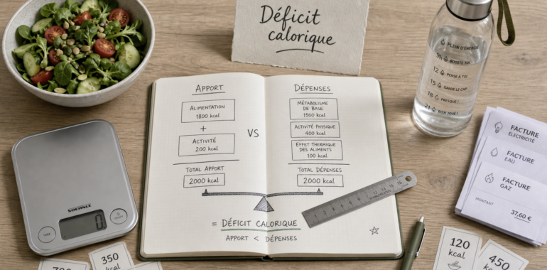 Que es deficit calorico : manger 300-500 kcal de moins