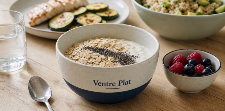 Recette pour maigrir le ventre : bowl yaourt, avoine et graines de chia