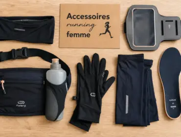 Accessoires running femme : bandeau, brassard, ceinture hydratation et gants selon la météo