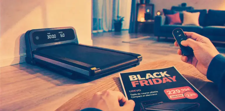 Black Friday tapis de course pliable 2 en 1 connecté