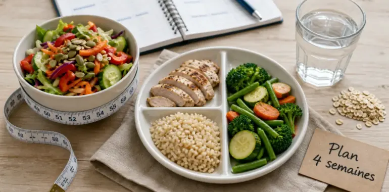 Comment faire pour maigrir du ventre : salade riche en fibres, mètre ruban et plan 4 semaines