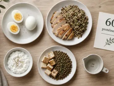 Comment manger 60 g de protéine par jour : 3 repas