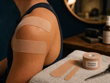 Strapping épaule tendinite : kinesiology tape sur deltoïde