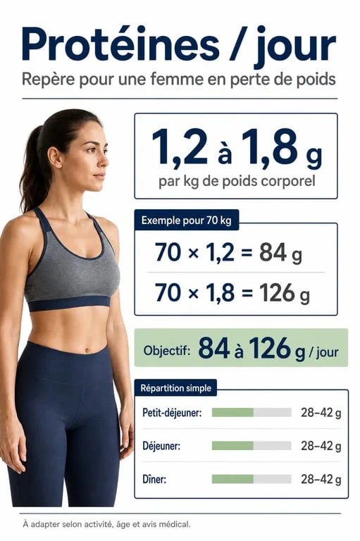 Combien de protéine par jour pour une femme pour maigrir : repères en grammes par kilo et par repas
