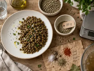 Protéines lentilles : 7 g par portion de lentilles (80 g)