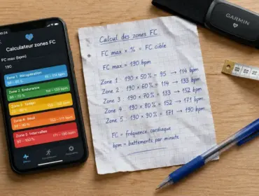 Calculateur zone de fréquence cardiaque : zones 1 à 5 sur smartphone