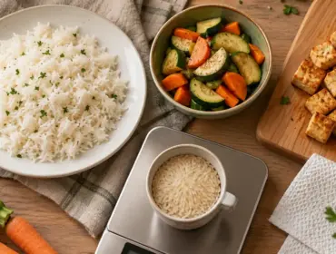 Est-ce que le riz fait grossir ? portion de riz cuit et accompagnements