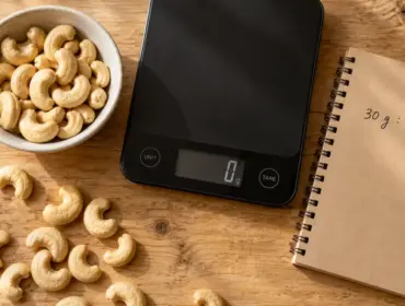 Noix de cajou calories : portion 30 g, 166 kcal