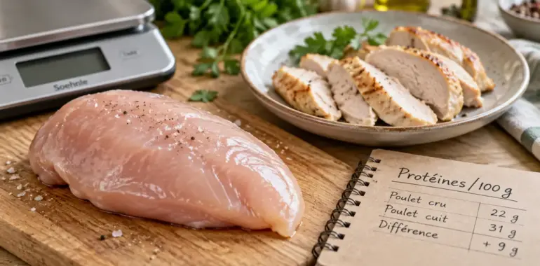 Filet de poulet protéines, moins de lipides