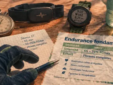Tableau endurance fondamentale : BPM et allures selon FCmax et VMA